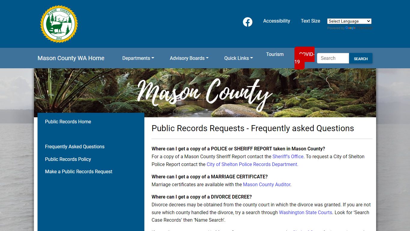 Mason County Public Records Requests