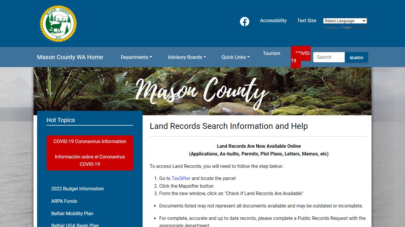 Land Records Search Information and Help - Mason County, Wa