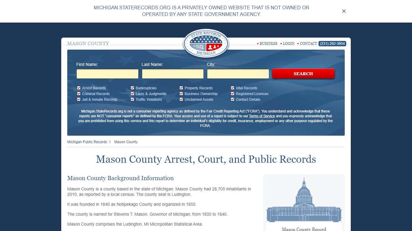 Mason County Arrest, Court, and Public Records